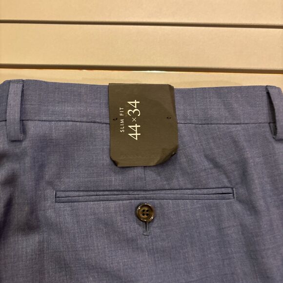 Banana Republic Dress Pants Mens 44x34 Navy Wool Formal Oxford Slim Fit Wide Leg - Picture 6 of 6